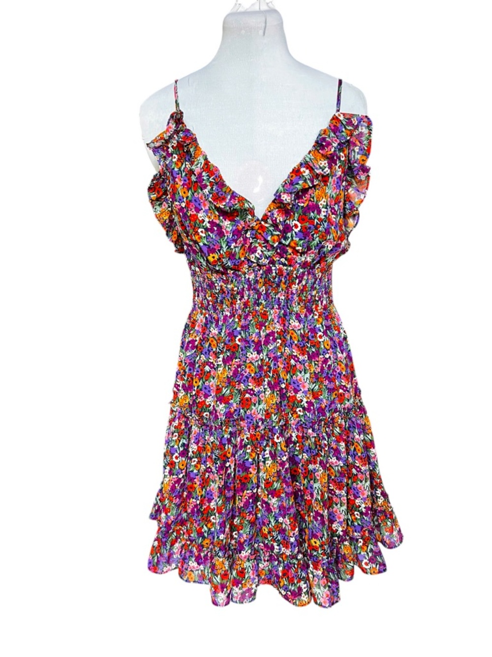 Dress Forum Berry Jam Ruffle Mini Dress Size M - Picture 2 of 14